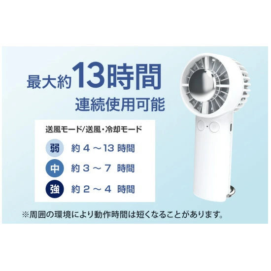 カルテック 冷却プレートで肌にあててひんやり冷却 ハンディーファン KL-HF01 手持ち扇風機 熱さ対策に